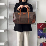 セリーヌ マカダム PVC ボストンバッグ ブラウン - NEWSED