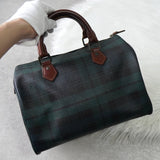 ポロ ラルフローレン チェック柄 PVC ハンドバッグ ミニボストンバッグ グリーン - NEWSED