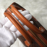 セリーヌ ヴィンテージ マカダム PVC /レザー ミニボストンバッグ ハンドバッグ ブラウン - NEWSED