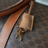 ヴィンテージ セリーヌ マカダム ボストンバッグ PVC / レザー ブラウン 南京錠・鍵付き - NEWSED