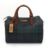 ポロ ラルフローレン チェック柄 ミニボストンバッグ PVC / レザー ダークグリーン - NEWSED