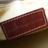 ポロ ラルフローレン チェック柄 PVC ハンドバッグ ミニボストンバッグ グリーン - NEWSED