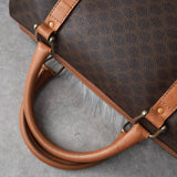 セリーヌ ヴィンテージ マカダム PVC /レザー ミニボストンバッグ ハンドバッグ ブラウン - NEWSED