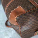 ヴィンテージ セリーヌ マカダム ボストンバッグ PVC / レザー ブラウン 南京錠・鍵付き - NEWSED