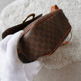 セリーヌ ヴィンテージ マカダム サークル金具 PVC/レザー ショルダーバッグ 自立型 ブラウン - NEWSED