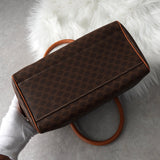 セリーヌ ヴィンテージ マカダム PVC /レザー ミニボストンバッグ ハンドバッグ ブラウン - NEWSED