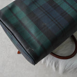 ポロ ラルフローレン チェック柄 PVC ミニボストンバッグ ハンドバッグ グリーン - NEWSED