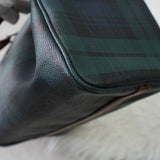 ポロ ラルフローレン チェック柄 PVC ハンドバッグ ミニボストンバッグ グリーン - NEWSED