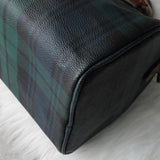 ポロ ラルフローレン チェック柄 PVC ミニボストンバッグ ハンドバッグ グリーン - NEWSED