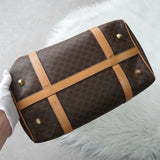 セリーヌ マカダム PVC / レザー ミニボストンバッグ ハンドバッグ ブラウン - NEWSED