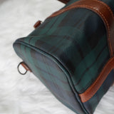 ポロ ラルフローレン チェック柄 PVC ミニボストンバッグ ハンドバッグ グリーン - NEWSED