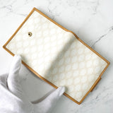 セリーヌ マカダム PVC / レザー 二つ折り財布 ホワイト / ベージュ - NEWSED