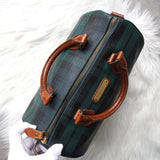 ポロ ラルフローレン チェック柄 ミニボストンバッグ PVC ダークグリーン - NEWSED