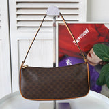 セリーヌ ヴィンテージ マカダム ワンショルダーバッグ ミニバッグ ハンドバッグ PVC/レザー ブラウン - NEWSED