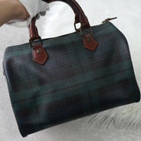 ポロ ラルフローレン チェック柄 PVC ハンドバッグ ミニボストンバッグ グリーン - NEWSED