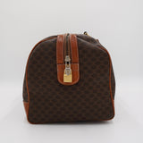 ヴィンテージ セリーヌ マカダム ボストンバッグ PVC / レザー ブラウン 南京錠・鍵付き - NEWSED