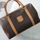 セリーヌ マカダム PVC / レザー ミニボストンバッグ ハンドバッグ ブラウン - NEWSED