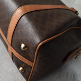 セリーヌ ヴィンテージ マカダム PVC /レザー ミニボストンバッグ ハンドバッグ ブラウン - NEWSED