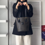 セリーヌ マカダム PVC レザー トートバッグ バケツ型 ブラウン / ブラック - NEWSED