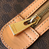 セリーヌ マカダム PVC / レザー ミニボストンバッグ ハンドバッグ ブラウン - NEWSED