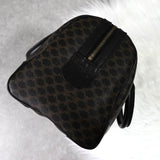 セリーヌ マカダム PVC レザー ミニボストンバッグ ハンドバッグ ブラウン ブラック - NEWSED