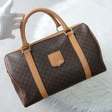 セリーヌ マカダム PVC / レザー ミニボストンバッグ ハンドバッグ ブラウン - NEWSED