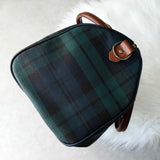 ポロ ラルフローレン チェック柄 ボストンバッグ PVC/レザー ダークグリーン - NEWSED