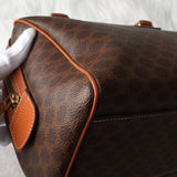 セリーヌ ヴィンテージ マカダム PVC /レザー ミニボストンバッグ ハンドバッグ ブラウン - NEWSED