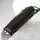 セリーヌ マカダム PVC レザー トートバッグ ハンドバッグ ブラウン ブラック - NEWSED