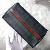 ポロ ラルフローレン チェック柄 ミニボストンバッグ PVC ダークグリーン - NEWSED