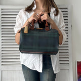 ポロ ラルフローレン チェック柄 ミニボストンバッグ PVC / レザー ダークグリーン - NEWSED