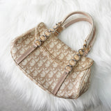 ディオール トロッター チェーン リボン PVC / ベロア ハンドバッグ ベージュ - NEWSED