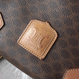 セリーヌ ヴィンテージ マカダム PVC /レザー ミニボストンバッグ ハンドバッグ ブラウン - NEWSED