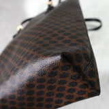 セリーヌ マカダム PVC レザー トートバッグ ハンドバッグ ブラウン ブラック - NEWSED