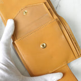 セリーヌ マカダム PVC / レザー 二つ折り財布 ホワイト / ベージュ - NEWSED