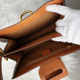 セリーヌ ヴィンテージ マカダム ゴールド ガンチーニ ワンハンドル PVC / レザー ハンドバッグ 自立型 ブラウン - NEWSED