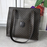 セリーヌ マカダム PVC/レザー トートバッグ ブラック/ブラウン - NEWSED