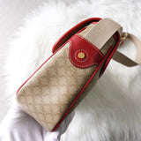 セリーヌ マカダム PVC メッセンジャーバッグ ショルダーバッグ ベージュ / レッド - NEWSED