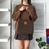 セリーヌ ヴィンテージ マカダム PVC/レザー ワンショルダーバッグ ブラウン デッドストック - NEWSED