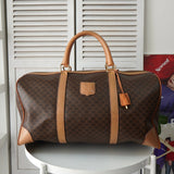 セリーヌ ヴィンテージ マカダム PVC/レザー ボストンバッグ ブラウン - NEWSED