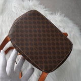 セリーヌ マカダム PVC / レザー ストライプ リュックサック ブラウン - NEWSED