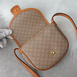 セリーヌ ヴィンテージ マカダム PVC / レザー ミニ ショルダーバッグ ベージュ / キャメル - NEWSED