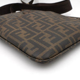 フェンディ ズッカ PVC/レザー ショルダーバッグ カーキ / ブラウン 7VA214 - NEWSED