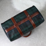 ラルフローレン チェック柄 PVC / レザー ミニボストンバッグ ハンドバッグ グリーン / ブラウン - NEWSED