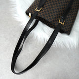 セリーヌ マカダム PVC / レザー トートバッグ 自立型 ブラック / ブラウン - NEWSED