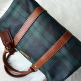 ポロ ラルフローレン チェック柄 ボストンバッグ PVC/レザー ダークグリーン - NEWSED