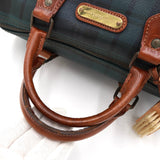 ポロ ラルフローレン チェック柄 ミニボストンバッグ PVC / レザー ダークグリーン - NEWSED