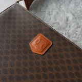 セリーヌ ヴィンテージ マカダム PVC/レザー ワンショルダーバッグ ブラウン デッドストック - NEWSED