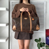 セリーヌ ヴィンテージ マカダム PVC/レザー ボストンバッグ ブラウン - NEWSED