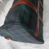 ポロ ラルフローレン チェック柄 PVC ミニボストンバッグ ハンドバッグ グリーン - NEWSED